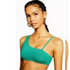 NWT Topshop Ribbed One Shoulder Crop Bikin…